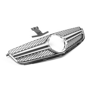 Front Grille AMG Silver (for C63) Mercedes C-class W204 2007-2015 photo 1