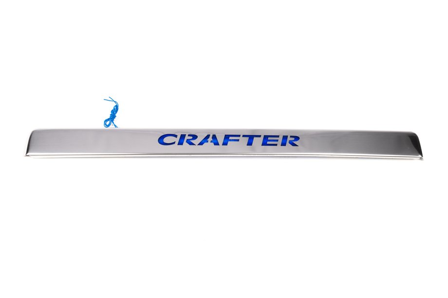 Volkswagen Crafter 2006-2016 Chrome trim above license plate with LED lighting (stainless steel) Red Lighting Image