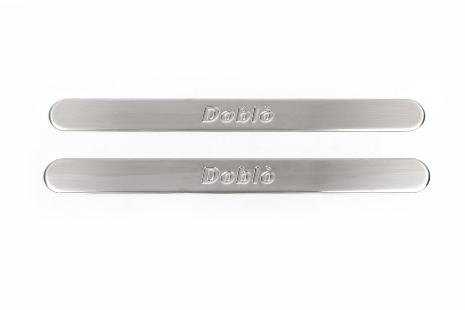 Fiat Doblo I 2005-2010 Door Sill Covers (Omsa, 2 pcs, Stainless Steel) Image