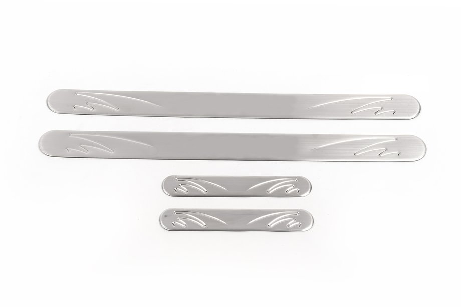 Nissan Micra K12 2003-2010 Door Sill Protectors OmsaLine (4 pcs, Stainless Steel) Image