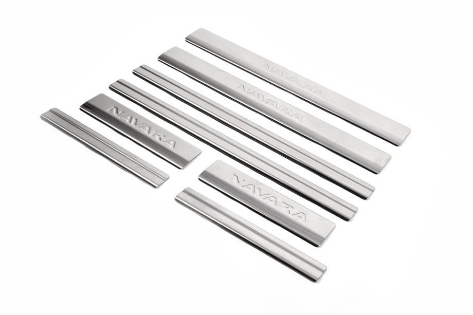 Nissan Navara 2006-2015 Door Sill Covers OmsaLine (8 pcs, Stainless Steel) Image