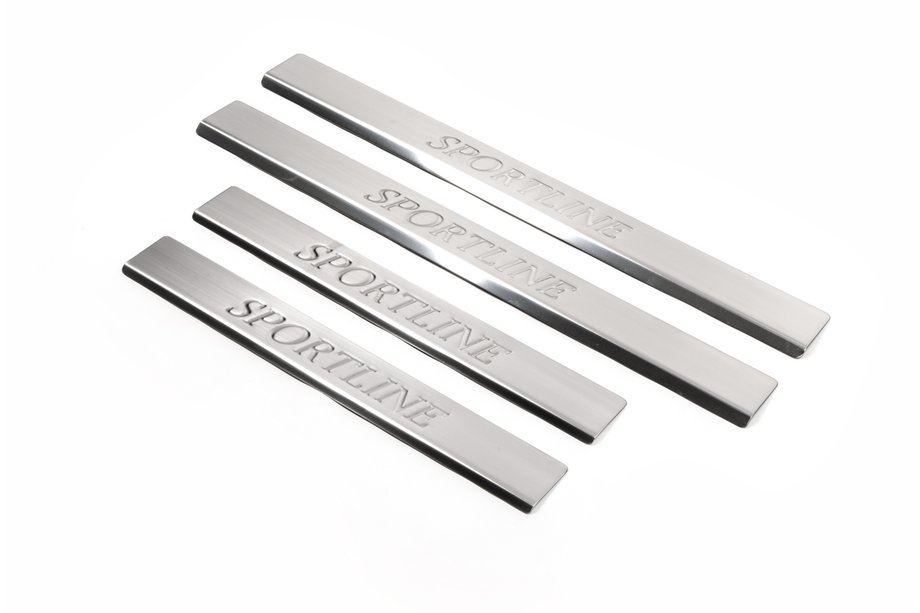 Mercedes E-class W210 1995-2002 Door Sill Protectors Stainless Steel Omsa 4 pcs Image