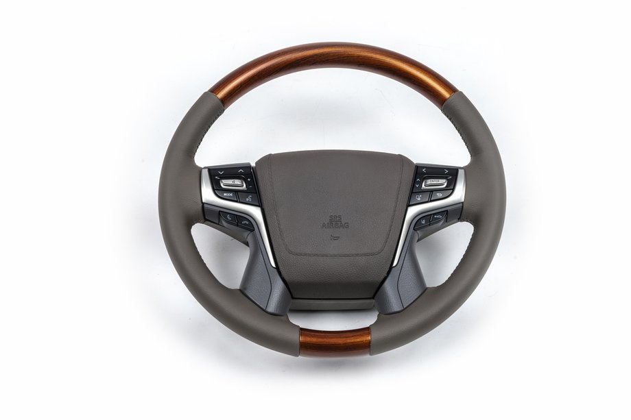 Toyota Land Cruiser Prado 150 2009-2023 Steering wheel assembly (light wood) Image