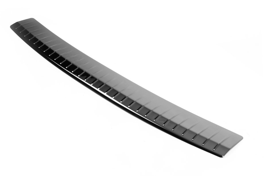 Volkswagen Passat B7 2012-2015 Rear bumper protector OmsaLine Black Gloss (SW, stainless steel) Image