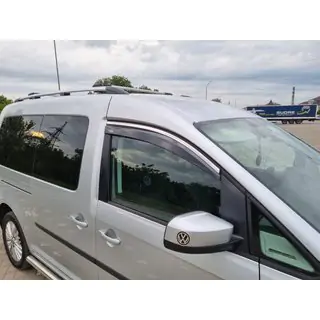 Window Deflectors with Chrome Trim (2 pcs, Niken) Volkswagen Caddy 2010-2015 photo 1