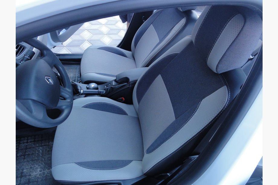 Renault Fluence 2009-2016 Car Seat Covers (2009-2012, Leatherette↗Fabric, Premium) Split Image