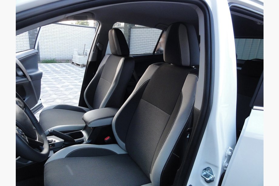 Toyota Rav 4 2013-2018 Car Seat Covers (Leatherette↗Fabric, Premium) Photo 7