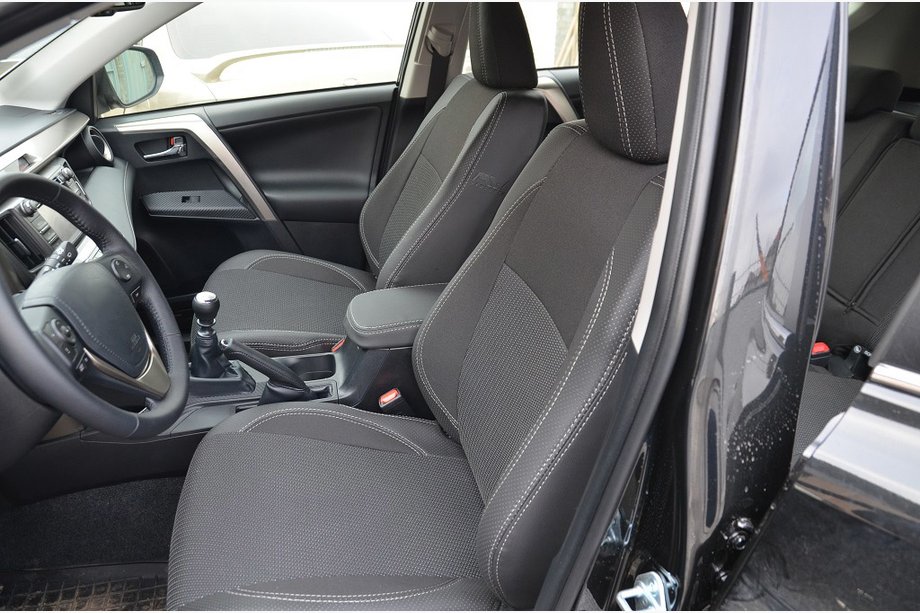 Toyota Rav 4 2013-2018 Car Seat Covers (Leatherette↗Fabric, Premium) Photo 1