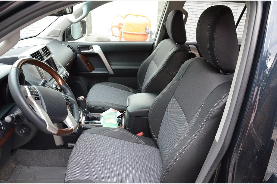 Toyota Land Cruiser Prado 150 2009-2023 Car Seat Covers (Leatherette + Fabric, Premium) Image
