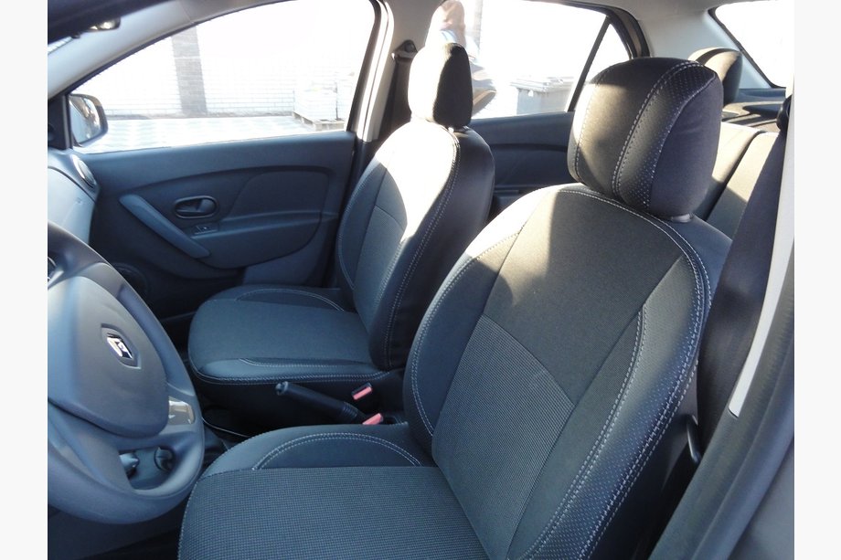 Renault Logan II 2013-2022 Car Seat Covers (Eco Leather↗Fabric, Premium) Image