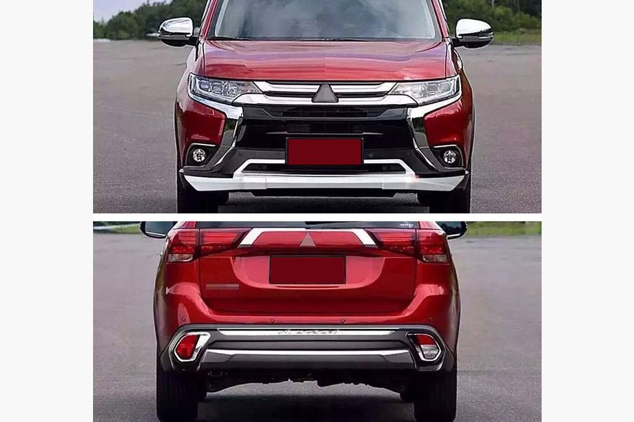 Mitsubishi Outlander 2012-2021 Front and Rear Bumper Extensions (2 pcs, 2015-2018) Image