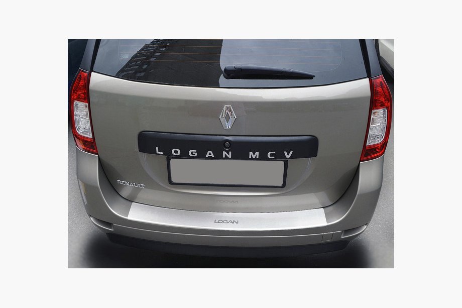 Dacia Logan MCV 2013-2020 Rear bumper protector with lip NataNika (stainless steel) Image
