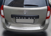 Dacia Logan MCV 2013-2020 Rear bumper protector with lip NataNika (stainless steel) photo 1