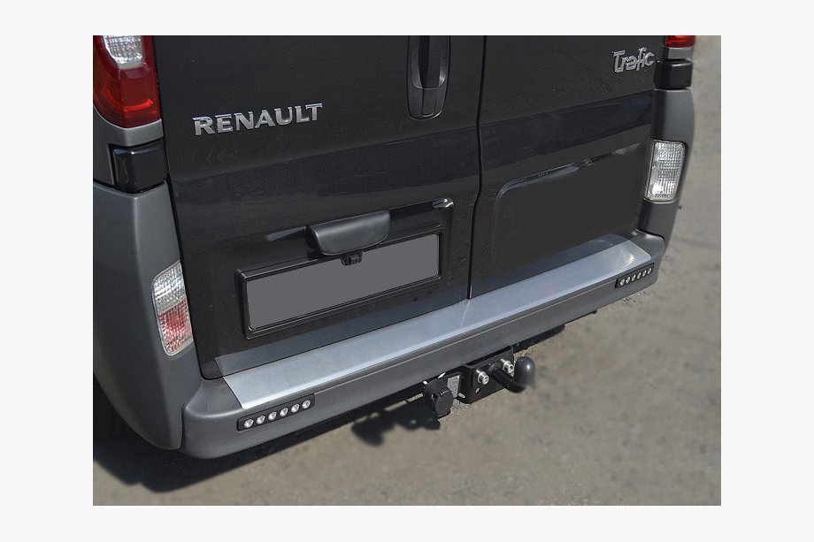 Opel Vivaro 2001–2015 Rear bumper protector with lip Nataniko (stainless steel) Image