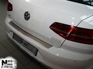 Volkswagen Passat B8 2015-2023 Rear bumper protector with lip Nataniko (stainless steel) Estate photo 1