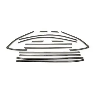 Window Moulding Trim OmsaLine (14 pcs, Stainless Steel) Black Chrome photo 2
