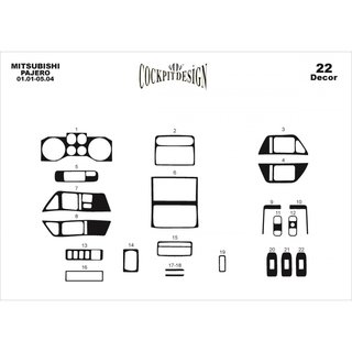 Dashboard Trim Covers (Meric) Mitsubishi Pajero Wagon III 1999-2006 photo 2