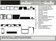 Opel Vectra A 1987-1995 Dashboard Trim Covers (Hartman) Aluminum photo 1