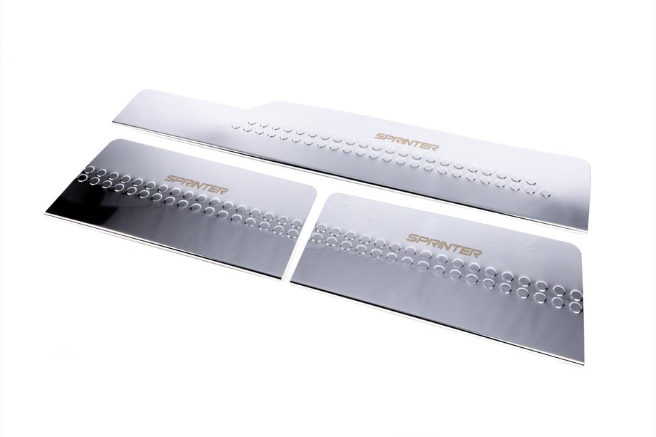 Mercedes Sprinter W901/902/903/904/905 1995–2006 Carmos V1 Stainless Steel Inner Door Sill Protectors (3 pcs) Image
