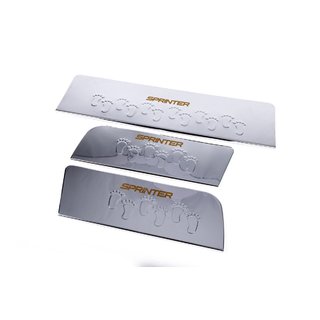 Interior door sill protectors Carmos V2 (3 pcs, stainless steel) Mercedes Sprinter W906 2006–2018 photo 1