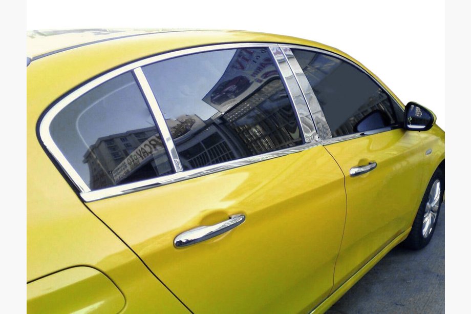 Fiat Tipo 2016- Stainless Steel Door Pillar Trim (6 pcs) Image