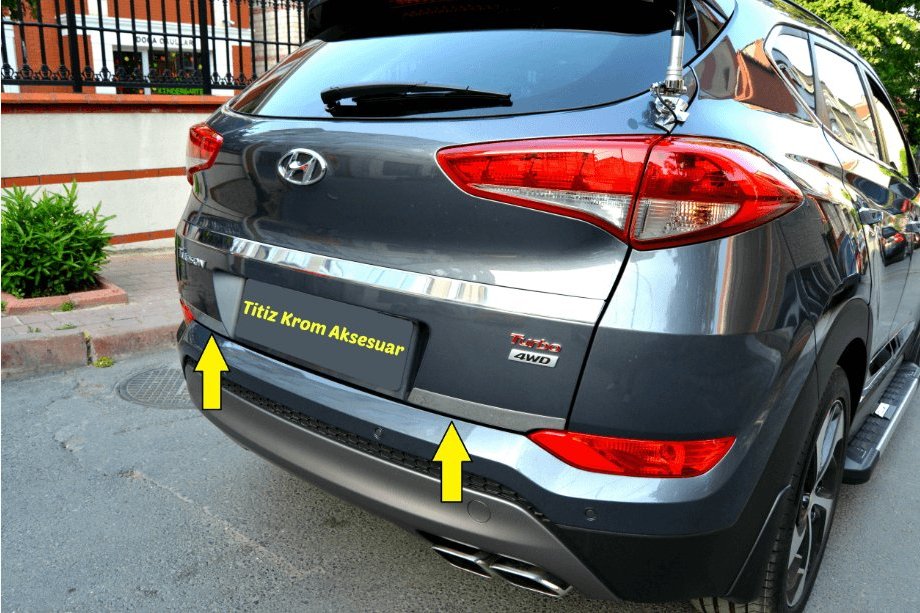 Hyundai Tucson TL 2016-2021 Trunk trim cover (2 pcs, stainless steel) Image