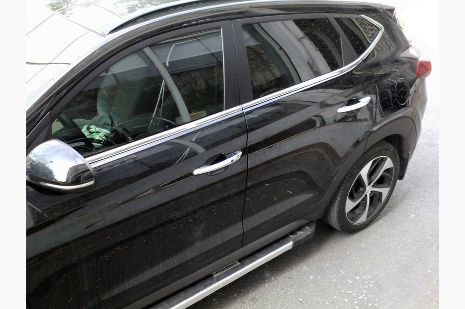 Hyundai Tucson TL 2016-2021 Window Lower Trim Stainless Steel (6 pcs) Image