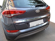 Hyundai Tucson TL 2016-2021 Trunk trim above license plate (2015–2018, upper, wide, stainless steel) photo 1