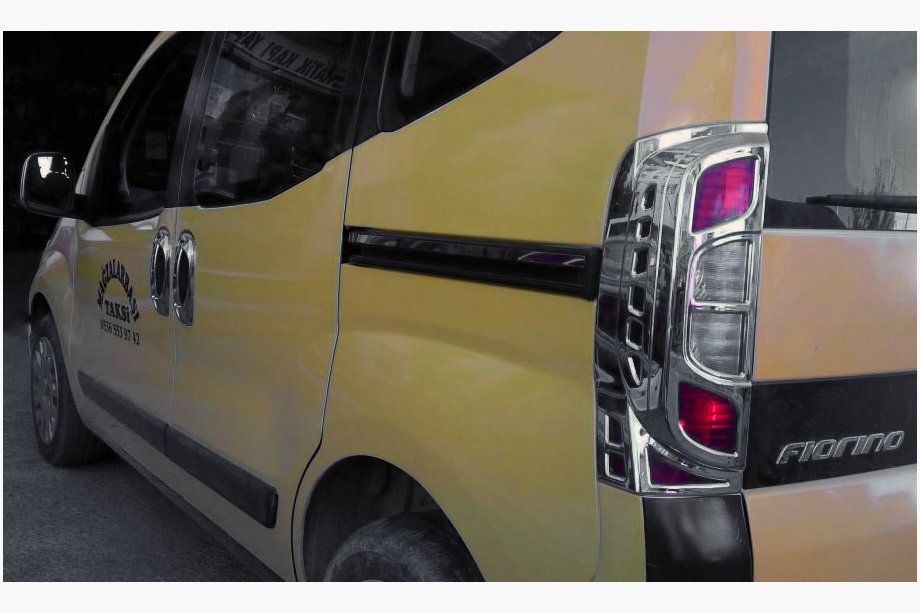 Citroen Nemo 2007-2017 Chrome Tail Light Covers with Curve (2 pcs, plastic) Image