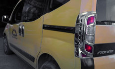 Citroen Nemo 2007-2017 Chrome Tail Light Covers with Curve (2 pcs, plastic) photo 1