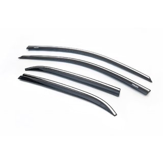 Window deflectors with chrome trim (4 pcs, Niken) photo 1