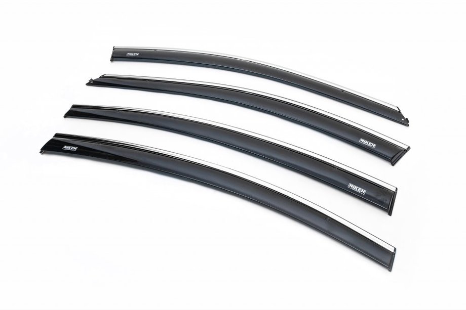 Chevrolet Cruze 2009–2015 Window Deflectors with Chrome Trim SD (4 pcs, Niken) Image