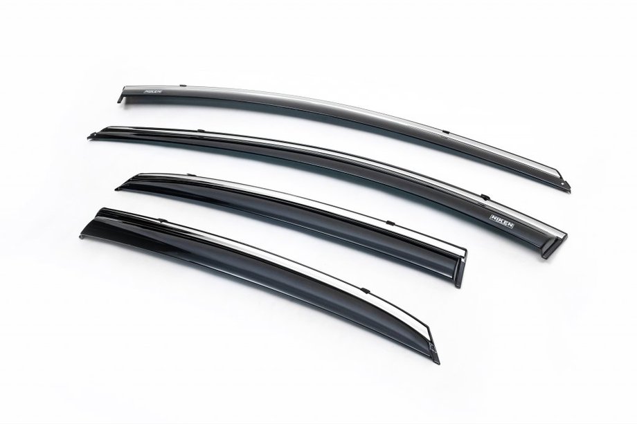 Hyundai I-30 2012-2017 Window Deflectors with Chrome Trim HB (4 pcs, Niken) Image