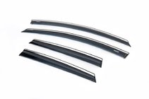 Opel Astra J 2009-2015 Window deflectors with chrome strip HB/SD (4 pcs, Niken) photo 1