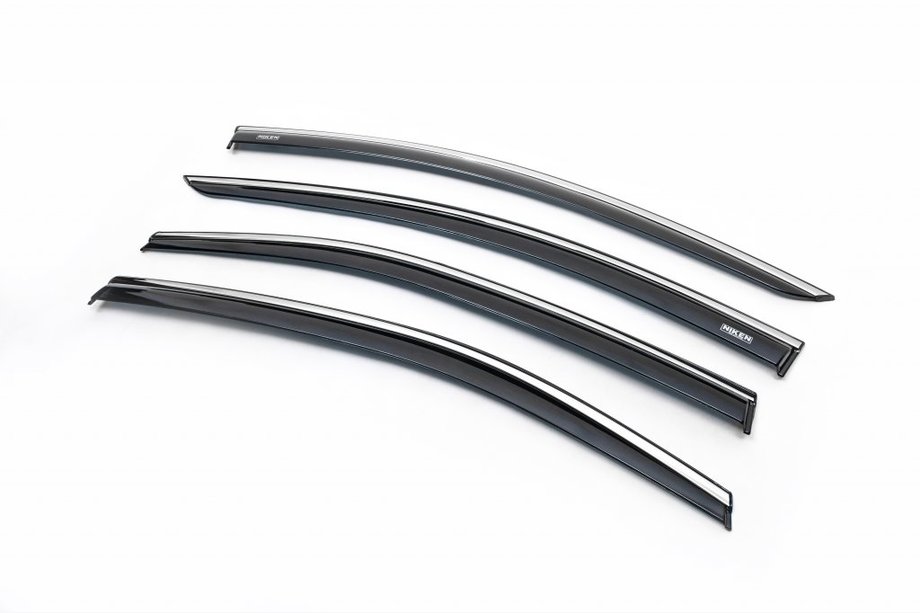 Toyota Corolla 2019- Window deflectors with chrome trim (4 pcs, Niken) Image
