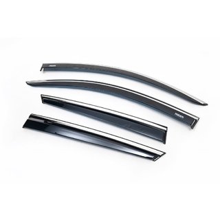 Window deflectors with chrome trim (4 pcs, Niken)