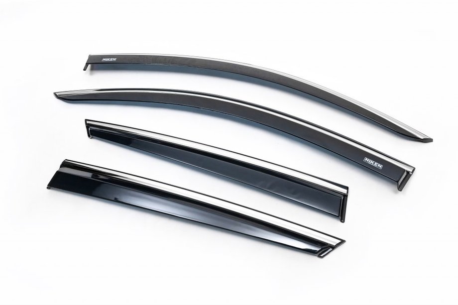 Toyota C-HR 2016-2023 Window deflectors with chrome trim (4 pcs, Niken) Image