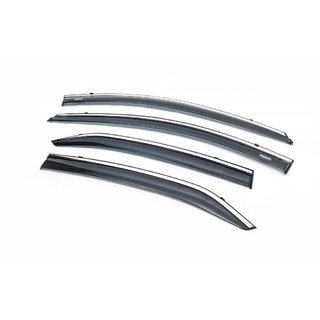 Window deflectors with chrome trim (4 pcs, Niken) Toyota Corolla 2013-2019 photo 2