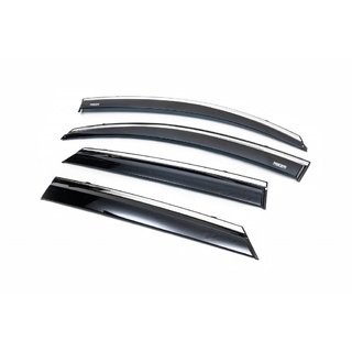 Window deflectors with chrome trim (4 pcs, Niken) photo 2