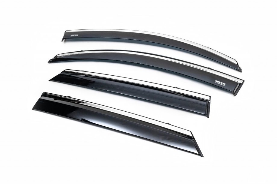 Renault Duster 2008–2017 Window deflectors with chrome trim (4 pcs, Niken) Photo 2