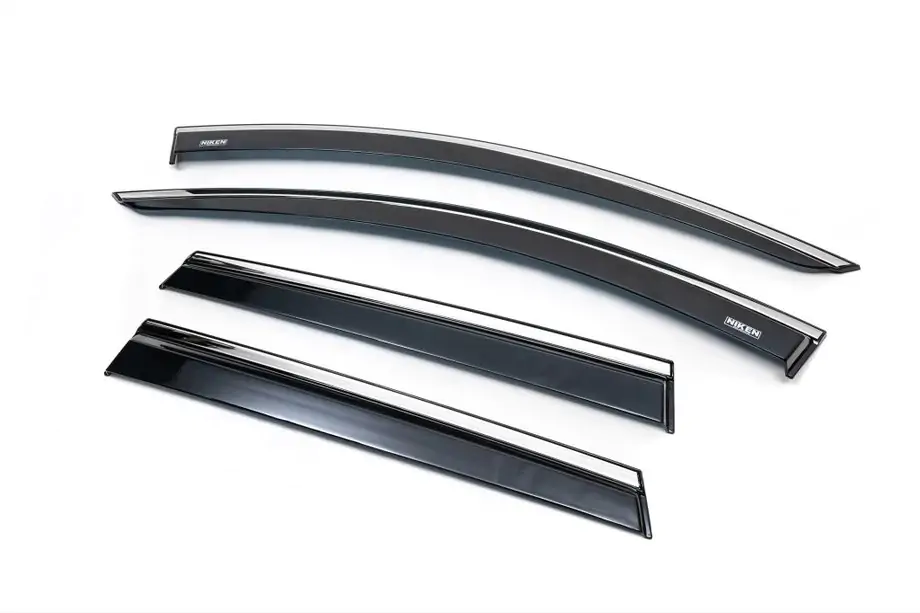 Dacia Duster 2018-2024 Window deflectors with chrome trim (4 pcs, Niken) Photo 1