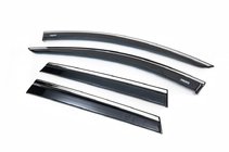 Renault Duster 2018-2024 Window deflectors with chrome trim (4 pcs, Niken) photo 1
