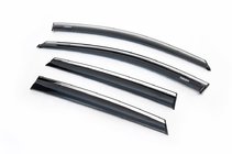 Volkswagen Polo 2010-2017 Window Deflectors with Chrome Trim HB (4 pcs, Niken) photo 1