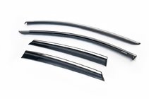 Seat Leon 2013-2020 Window deflectors with chrome trim (HB, 4 pcs, Niken) photo 1