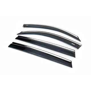 Window deflectors with chrome trim (4 pcs, Niken) photo 1