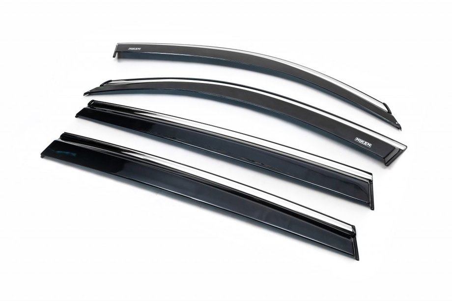 Skoda Kodiaq 2016-2023 Window deflectors with chrome trim (4 pcs, Niken) Image