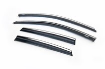 Volkswagen Polo 2017- Window Deflectors with Chrome Trim HB (4 pcs, Niken) photo 1
