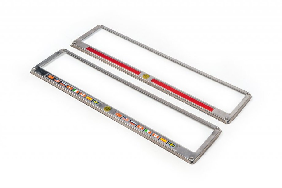 License Plate Frame FLAGS (2 pcs, Stainless Steel) Image