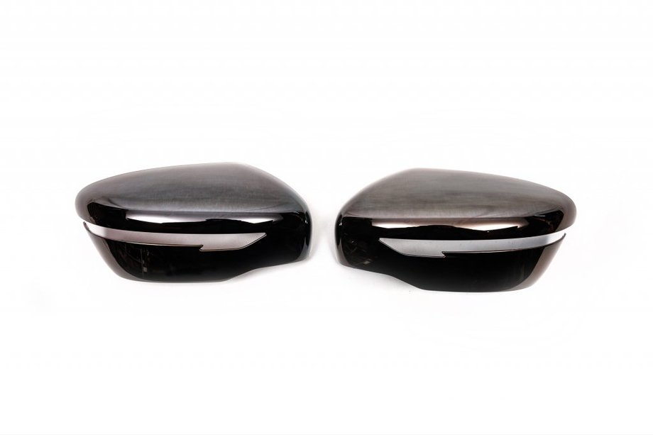 Nissan Juke 2010-2019 Mirror Covers 2014-2019 Black Chrome (2 pcs, plastic) Image
