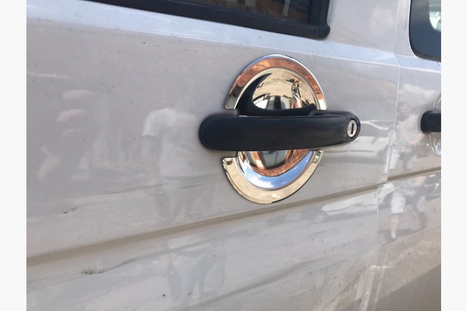 Volkswagen Caddy 2004-2010 Stainless Steel Handle Cups under Door Handles (3 pcs) Carmos - Turkish Steel, 3 pcs Image